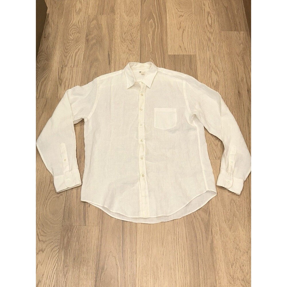 J. Crew White Linen Button-Down Shirt